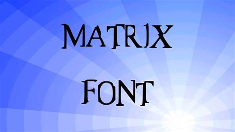 Matrix Font Free Download