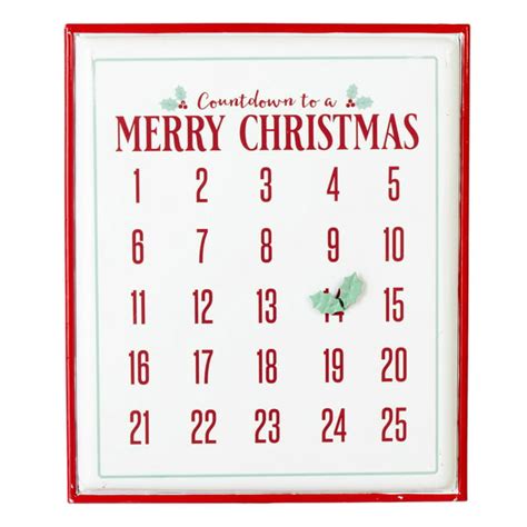 Red "Merry Christmas" Magnetic Christmas Countdown 15 inch Metal ...