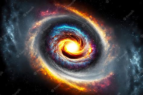 Premium Photo | Spiral image of black hole singularity in universe