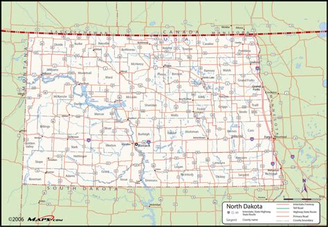 North Dakota County Wall Map | Maps.com.com