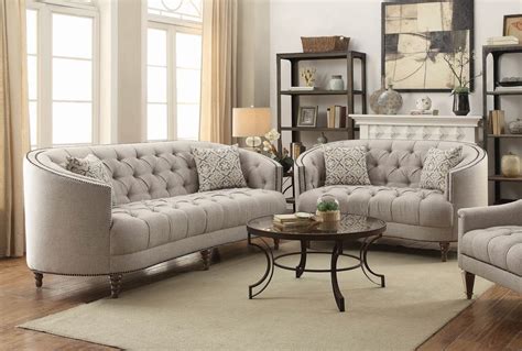 Coaster Avonlea Beige Gray Sofa + Loveseat + Chair 505641-S3 | 3 piece living room set, Living ...