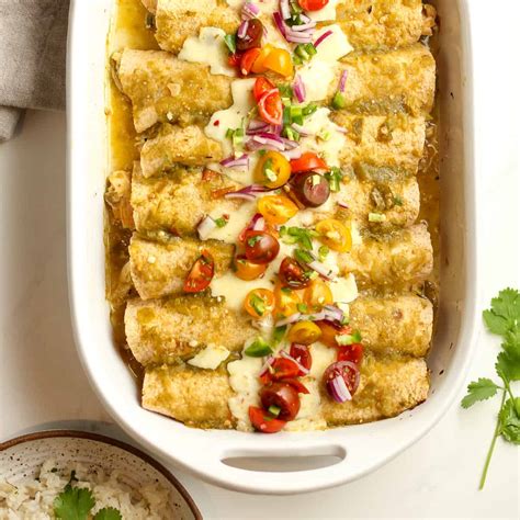 Healthy Green Chile Chicken Enchiladas - SueBee Homemaker