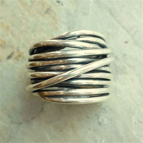 Sterling Silver Unisex Wire Ring, Sterling Silver Wrapped Ring ...