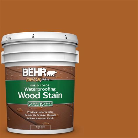 BEHR DECKplus 5 gal. #SC-533 Cedar Naturaltone Solid Waterproofing ...