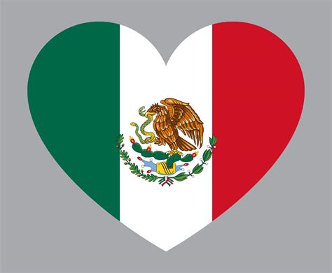 flat heart shaped Illustration of Mexico flag 16874386 Vector Art at ...