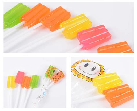 Halal Multi-color Long Stick Ice Cream Lollipops With Opp Bag Packing ...