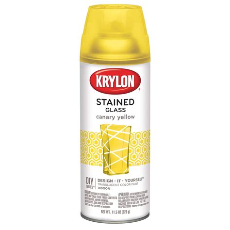 Krylon K09035000 Stained Glass Aerosol Paint, 11.5 oz, Canary Yellow, 6 ...