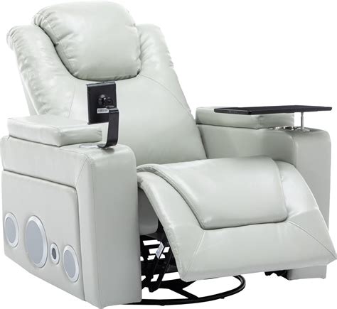 Amazon.com: Swivel Recliner Chair with USB Port and Surround Bluetooth ...