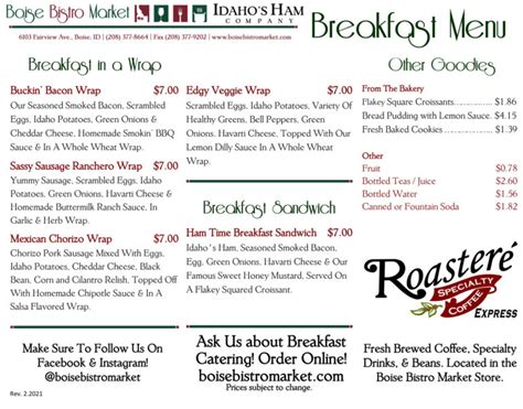 Boise Breakfast Foods | Boise Bistro Market of Idaho