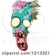 Cartoon of a Walking Blue Zombie Boy - Royalty Free Vector Clipart by yayayoyo #1212051