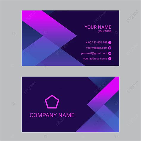 Purple And Pink Creative Business Card Design Vector Template Download on Pngtree