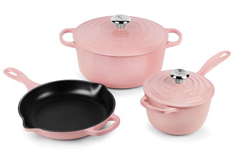 Le Creuset Signature Cast Iron 5-piece Cookware Set, Hibiscus | Cutlery ...