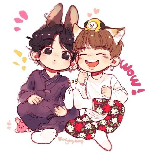 Pin by Usahakamy on Chibi/fanarts BTS | Fanart jikook, Kookmin fanart ...