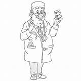 Premium Vector  Cute Happy doctor With medicine Pills People sketch template