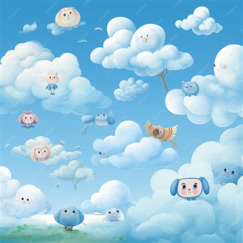 Premium AI Image | Blue sky clouds cloud animals AI Generated pictures