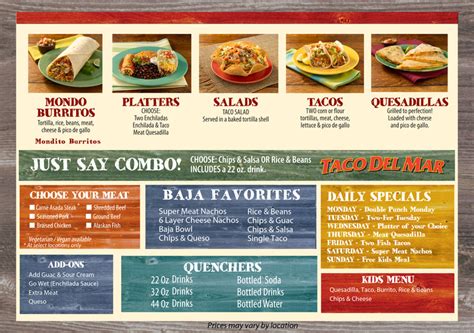 Menu - Taco Del Mar