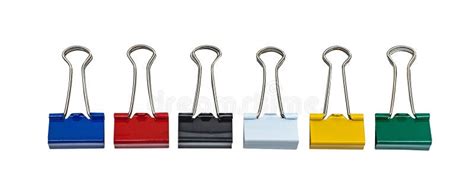 Stationery Clips are Colored. Isolated Stock Image - Image of binder ...