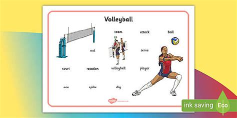 Volleyball Word Mat (teacher made) - Twinkl