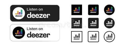 Deezer. Deezer Logo App and Badge Set. Listen on Deezer UI Icons. Popular Set of Logo in ...