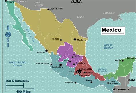 Fichier:Mexico regions map.svg — Wikitravel