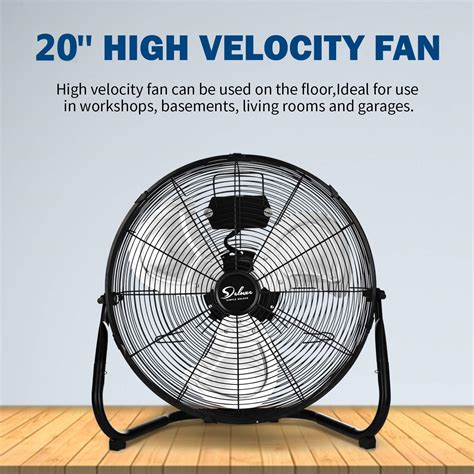 Buy Simple Deluxe 20 Inch 3-Speed High Velocity Heavy Duty Metal Industrial Floor Fans Quiet for ...