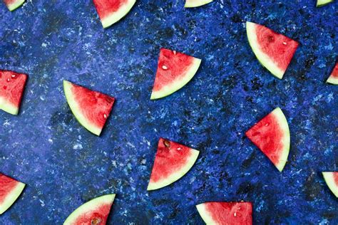 Watermelon Slices on Blue Surface · Free Stock Photo