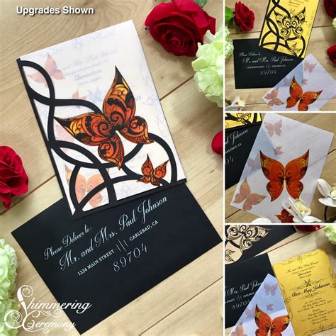 Butterfly Laser Cut Invitation | Shimmering Ceremony