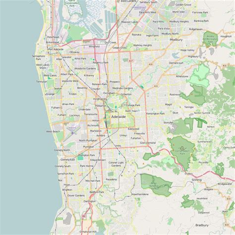 Editable City Map of Adelaide – Map Illustrators