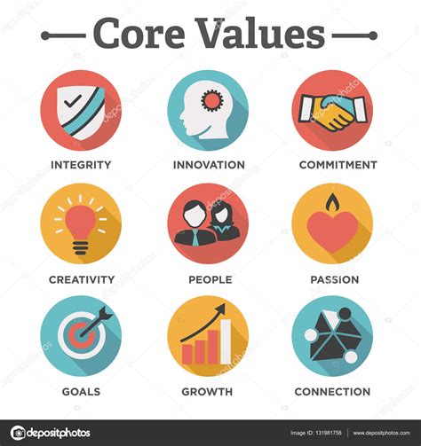 Company Core Values Solid Icons for Websites or Infographics — Stock ...