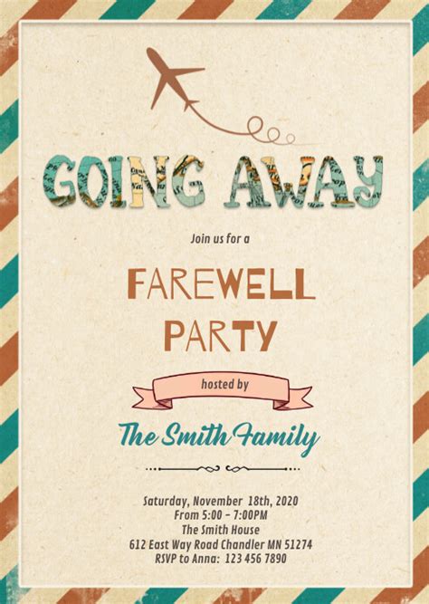 Going Away Party Invitation Template