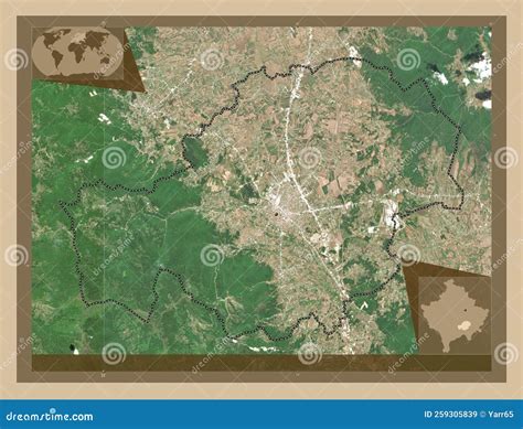 Ferizaj, Kosovo. Low-res Satellite. Capital Stock Illustration - Illustration of geography ...