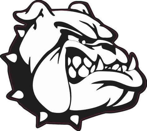 5in x 4.5in Black and White Bulldog Sticker - StickerTalk®