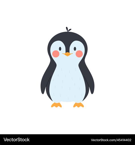 Adorable little penguin simple cartoon character Vector Image