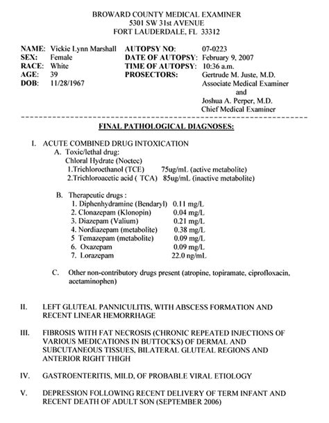 Anna Nicole Smith Autopsy Released | The Smoking Gun