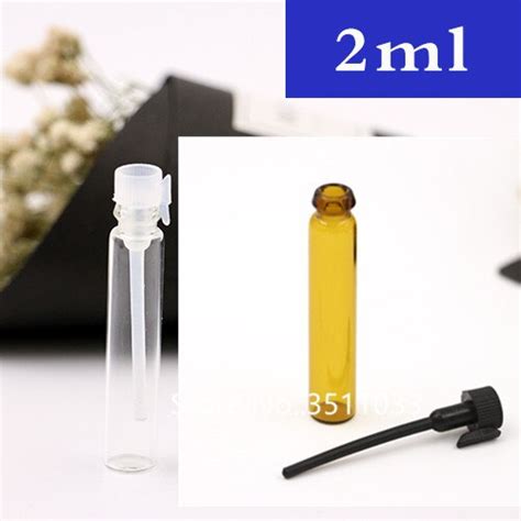 2ML Transparent Mini Glass Vial Perfume Mini Tester Bottle Small Brown Parfum Sample Vial ...