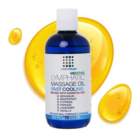 Lymphatic Drainage Massage Oil with Arnica & Coconut Oil, Cooling Menthol for Relief, Post ...