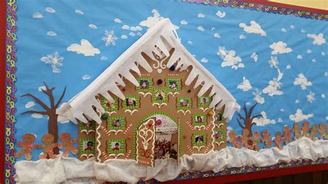 Christmas Ginger Bread House Bulletin Board at Tree of Life Academy Preschool in Weston, Fl ...