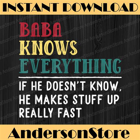 Funny Baba know Everything Father's day for Grandfather Best - Inspire Uplift