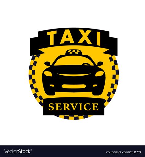 Flat taxi logo isolated on white background car Vector Image