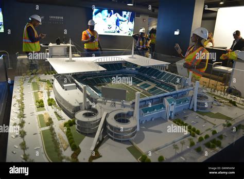 Interior and exterior look of the ongoing Miami Dolphins stadium renovations progress with the ...