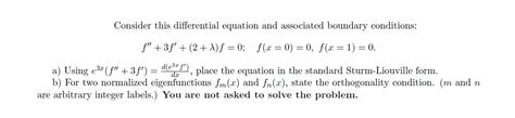 Solved Consider this differential equation and associated | Chegg.com