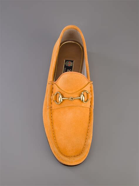 Gucci Suede Loafers in Orange for Men - Lyst