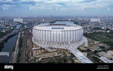 Aerial view. Construction of new football stadium for upcomming ...