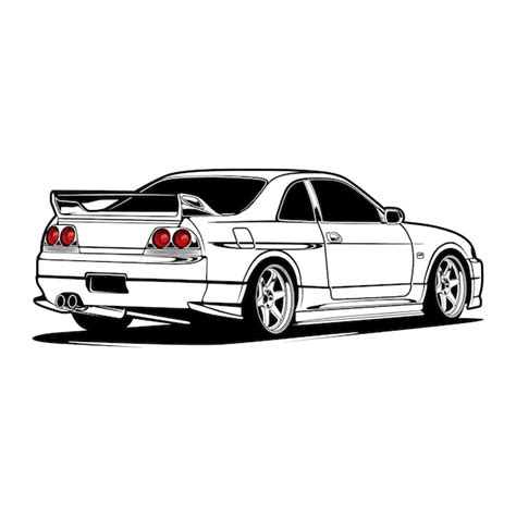 Premium Vector | Black and white car illustration for conceptual design