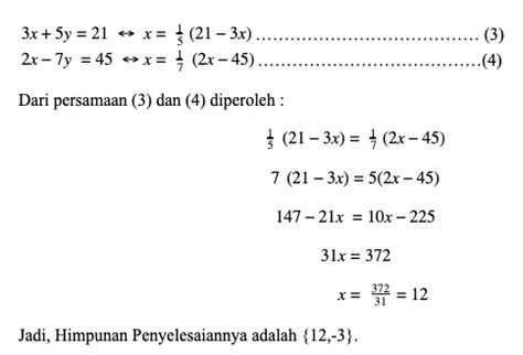 Persamaan Linear Dua Variabel Matematika Kelas 10 1 Rumushitung Com - Riset