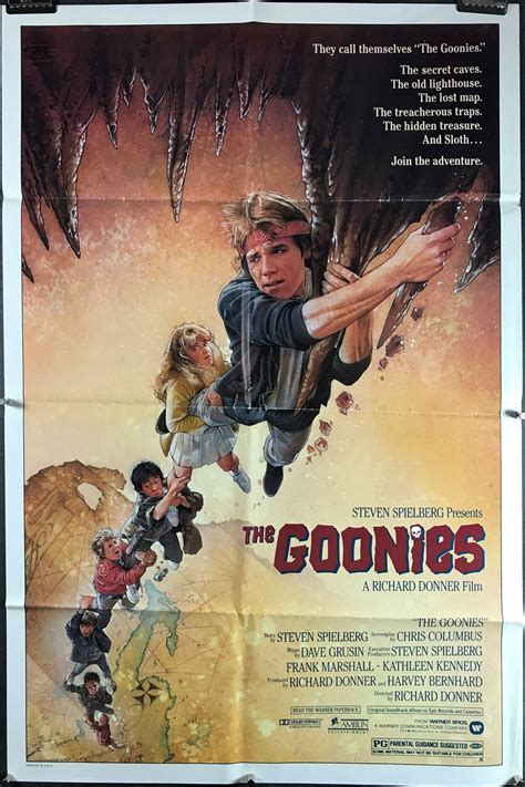 THE GOONIES, Original Steven Spielberg 80's Cult Classic Movie Poster ...