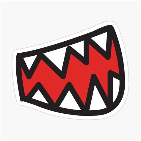 Laughing mouth Cartoon Sharp Teeth Sticker by javes93 | Coloring ...