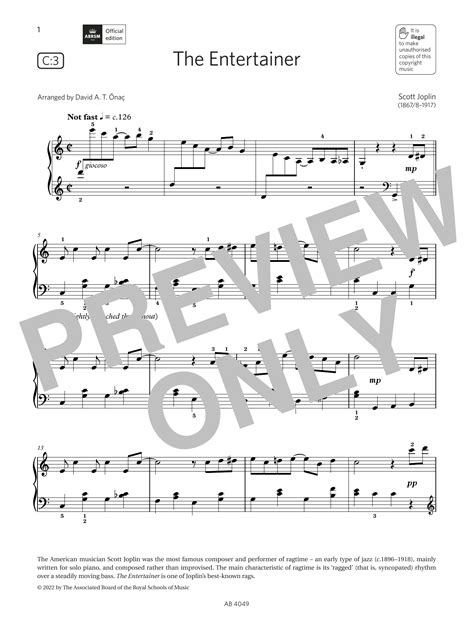 The Entertainer (Grade 3, list C3, from the ABRSM Piano Syllabus 2023 ...