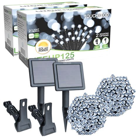 MorningSave: Touch of Eco Solar Powered 125 LED String Lights Cool White