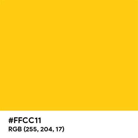 Solid Gold color hex code is #FFCC11